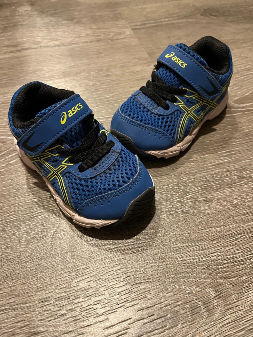 Asics Blue Mesh Athletic Tennis Shoe Sneakers Toddler Boy Size 5